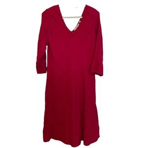 Soft Surroundings Women's Linen Dress Size XS Fuchsia Red Lined Fast Shipping